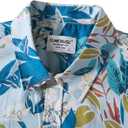 TUNEVUSE Men Floral Shirt Short Sleeve Button Down Flower Shirt Summer Beach Hawaiian Shirt Cotton (Blue, XL)