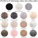 SIQUK 15 Pieces Faux Fur Pom Pom Balls 6 Inch Large Fluffy Faux Fox Pom Pom with Elastic Loop for Knitting Hat Gloves Scarves Crafts Accessories (Soft Color)