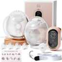 NCVI Ultra-Lightweight Wearable Breastfeeding Pump Hands-Free&Portable, Hospital-Grade Double Electric Breast Pump Come with Leak-Proof Double Fit Flange, 4 Modes 9 Levels, 19/21mm for Small Nipples