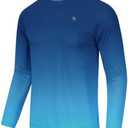 TBMPOY Mens Sun Protection Hiking Shirts Long Sleeve Water UPF 50+ SPF UV Shirts Lightweight Fishing Hiking Swimming S/M, Lake Blue Gradient