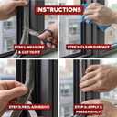 XFasten Self Adhesive Weather Stripping for Windows and Doors, 0.35" x 33 Ft Soundproofing Door Brush Seal Draft Stopper, Gray Insulation Seal Strip for Summer Heat, Winter Draft Blocker, 0.35" Thick