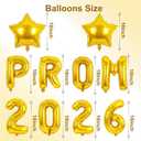2 x Gold Prom Balloons 2026, 16 Inch Prom 2026 Balloons for Proms Decorations 2026 Preschool College Graduation Party Decorations Supplies