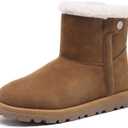 Womens Snow Boots with Warm Faux Fur Lining Water Repellent Outdoor Comfortable Winter Boots for Women (8.5, Chestnut)