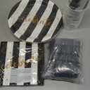Juvale Black and Gold Party Supplies - Serves 24 - for Graduation, Birthday and Anniversary Parties