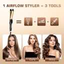 Curling Iron, 2 in 1 Hair Straightener and Curler, 1.25 Inch Ceramic Curling Wand with Adjustable Temperature, Dual Voltage for All Hair Types, Anti-Tangle for Long-Lasting Curls and Straight