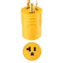 30 Amp to 110 V 15 Amp / 20 Amp RV Plug Adapter, Twist Lock Adapter 3 Prong Male Plug to 3 Prong Female, NEMA L5-30P to NEMA 5-15R 5-20R Plug Adapter, for RV EV Camper Generator