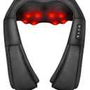 Shiatsu Massager with Heat - 3D Kneading for Neck, Back, Shoulder, Foot & Leg - Deep Tissue Massage for Home & Office - Men & Women (Black 2)
