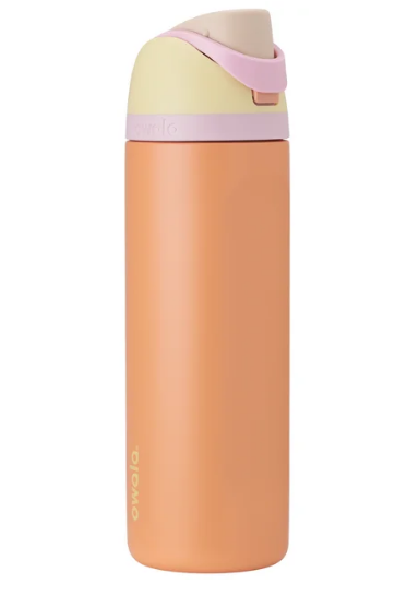 Owala FreeSip Stainless Steel Water Bottle, 24oz, Flamango Salmon
