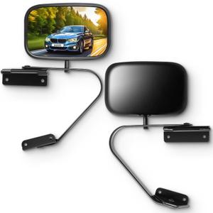 SCITOO Side View Mirrors Passenger Side and Driver Side Mirror Fit Compatible with 1980-1996 For Ford For F150 Truck Manual Folding Non-Heated FO1321106-D42