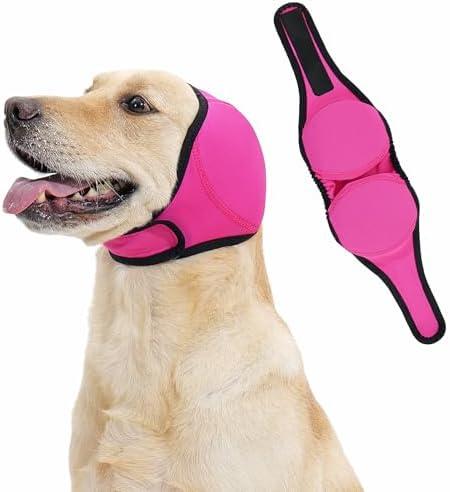 LIANZIMAU Quiet Ears for Dogs Comfort Calming Hoodie Dog Ear Covers for Noise & Anxiety Relief Ear Wraps for Dog Adjustable Dogs Ear Muffs Noise Protection Firework,Grooming and Force Drying Size M