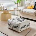 Pouf Ottoman Cover,No Filler Zebra Plush Cloth Foot Stool, Cube Bean Bag Ottoman, Foot Rest Can Be Filled with Used Clothes,Plush Toy for Storage for Living Room, 18"D x 18"W x 8"H