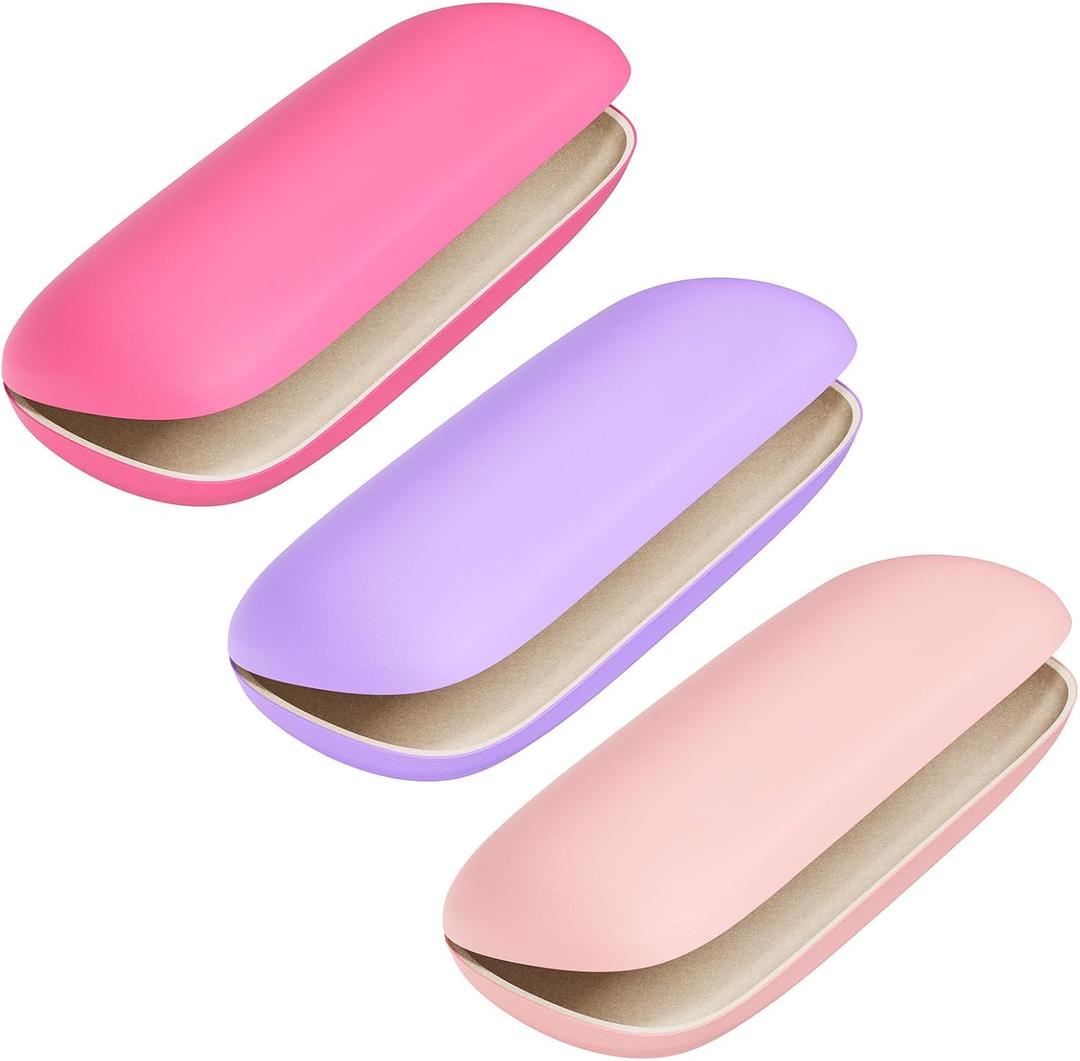 Eyeglasses Case, Hard Shell Protective Case for Glasses, Unisex for Women Men (3 Pack-solid Color-2)