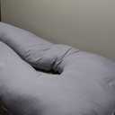 QUEEN ROSE Pregnancy Pillow, U Shaped Full Body Pillows for Sleeping Support, 55 Inch Maternity Pillow for Pregnant Women with Cooling Silky Cover, Blue