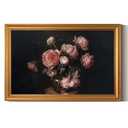 ARPEOTCY Large Gold Framed Canvas Wall Art, 24x36 Inch, Vintage Peony Floral Art Prints, Classical Still Life Decor for Dining Living Room Above of Bed, Dark Moody Farmhouse Decor