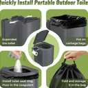 Portable Camping Toilet Kit for Adults, Upgrade Travel Potty Seat with Lid Removable Paper Holder and Absorbent Gel, for Camping, Hiking, Truck, RV Toilet, Grey