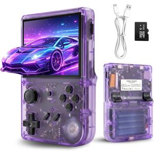 Retro Handheld Game Console with 2100+ Built-in Games, 64GB TF Card, 3.5-Inch IPS Display, Joystick and Trigger Buttons, Tempered Glass Screen, 2000mAh Battery