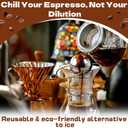2-pack XL Espresso Cooling Balls, Stainless Steel Iced Coffee Coolers, Suitable for Cooling Espresso, Safe Materials, Enhances Coffee Flavor