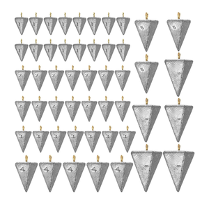 Shimeyao 18 Pieces Pyramid Fishing Weights Sinkers Triangle Fishing Sinkers Rig Pyramid Sinkers for Ocean Saltwater Surf Bass Fishing Casting Gear Tackle