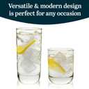 Libbey Drinking Glasses Polaris Tumbler and Rocks Set of 16, Clear, Sturdy Drinkware Glasses Set, Kitchen Glassware for Cocktails, Soda, and More, 16 Piece Set
