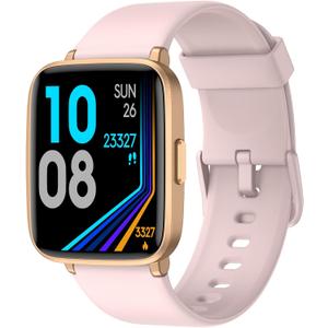 Fitness Tracker Watch with Heart Rate Monitor, Activity Tracker with Pedometer, Sleep Monitor, Calories & Step Counter, IP68 Waterproof Smart Watches for Women Men Fitness Watch for Sports (Light Pink)