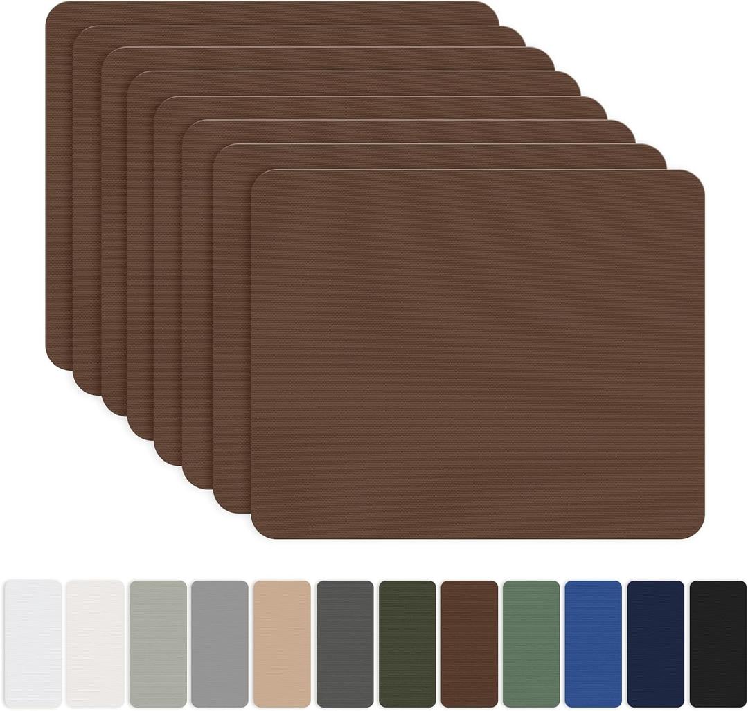 OAZ 8 Pieces 7.87 x 5.9 inch Nylon Repair Patches Nylon Fabric Patch Self-Adhesive Fabric Repair Tape Waterproof Lightweight Outdoor Gear Patch Kit for Down Jacket Clothing Tent Bag (Brown)