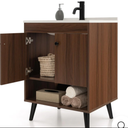 25 Inch Wooden Bathroom Storage Cabinet with Sink