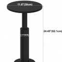 LAATOOREE Small Round Side Table, Accent Drink Coffee Table, Pedestal End Table with Thick Solid Wood Legs for Living Room,Sofa Couch,Small Spaces,Bedroom (Black), 11.8"D x 11.8"W x 24.45"H