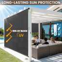 Outdoor Roller Shades for Patio, Gray 10' W x 8' H Cordless Patio Shades Roll Up Outdoor Blinds with Splicing Design, 90% UV Protection for Porch Gazebo Pergola