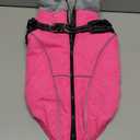 Queenmore Dog Jackets for Large Dogs, Dog Coat with Harness Built in,Waterproof Dogs Coats with Zipper On Back,Warm Fleece Lining Cold Weather Pet Coats with Furry Collar for Labrador,Rosered,L