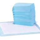 Amazon Basics Leak-Proof Dog and Puppy Potty Training Pee Pads with Quick-Dry 5-Layer Super Absorbent Design, Regular Size 22 x 22 inch, Blue & White, 100 Count