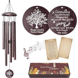 Memorial Gifts for Loss of Grandmother, 25''Memorial Wind Chimes for Loss of Grandma,Sympathy Gifts for Loss of Grandmother, Bereavement, Condolence, Remembrance Gifts,Windchimes in Memory of Grandma