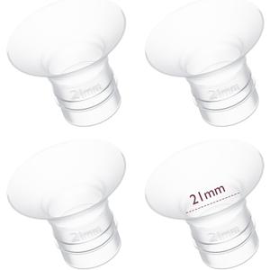 Momcozy Flange Insert 21mm Compatible with 24mm Flange/Shield of Most Pumps, Insert for Breast Pump Replacement Accessories, 4PCS 21mm (Transparent)