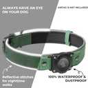 Premium Leather AirTag Dog Collar, 100% Waterproof & Reflective Dog Collar with AirTag Holder – Compatible with Apple Air Tag | Durable, Comfortable Padded GPS Dog Collars（Green-XL）