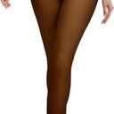 Fleece Lined Tights Sheer Women Fake Translucent Warm Pantyhose Leggings Hight Waist Thermal Thick Tights (Medium, Dark Brown)