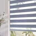 Persilux Blackout Zebra Blinds Dual Layer Roller Sheer Shades (32" W X 72" H, Dark Grey) Light Filtering Privacy Protection Day and Night Window Shades for Windows, Home and Office Easy to Install (04. Dark Grey)
