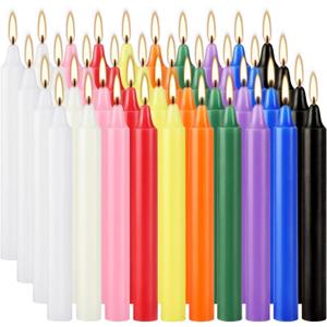 40 Pack Spell Chime Candles-4 Inch Multi-Colored Taper Candles Sticks-for Home Decor Kitchen Decor Wedding Decoration-10 Colours