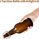 Swing Top Glass Bottles, 6 Pack Flip Top Beer Bottles with Airtight Lids,16 Oz Amber Glass Bottle with Lids, Kombucha Bottles, Beer Bottles for Home Brewing and Wine, Mead, Fermentation