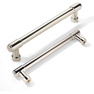 Khtumeware 10 Pack 5 Inch Polished Nickel Cabinet Pulls - Drawer Pulls and Handles for Cupboards (5"(128mm) Hole Center)