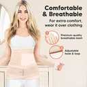 3 in 1 Postpartum Belly Support Recovery Wrap - Postpartum Belly Band, After Birth Brace, Slimming Girdles, Body Shaper Waist Shapewear, Post Surgery Pregnancy Belly Support Band (Classic Ivory, M/L)