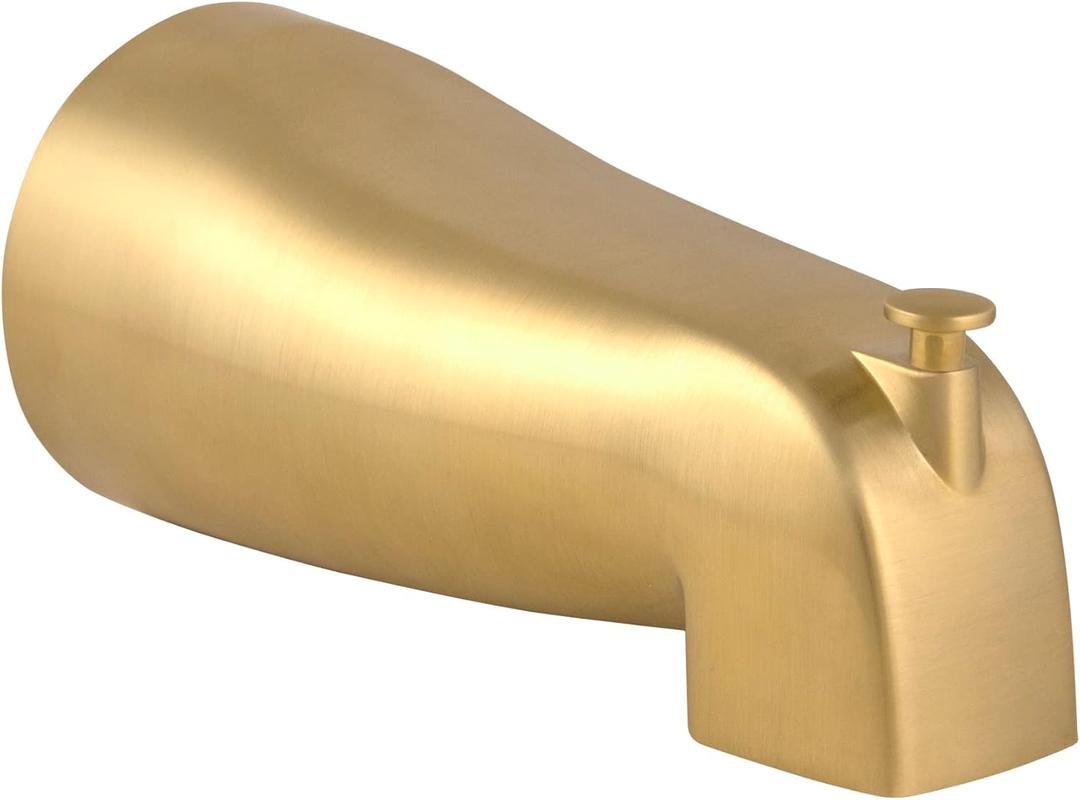 Design House 583880 Slip-On Pull-Up Wall Mount Tub Diverter Spout, Satin Gold