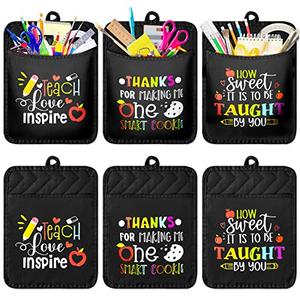 R HORSE 3Pcs Pot Holders Gift Set, Black Pot Holder with Pocket Funny Cookie Bag, Heat Resistant Oven Mitts Hot Pads Thank You Present Kitchen Baking Cooking Present Teacher Appreciation Day Gift