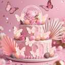 2 x Balls Cake Toppers Butterfly Cake Topper Rose Gold Cake Decorations
