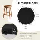 AddGrace Round Bar Stool Cushions with Ties Set of 2 Non Slip Seat Cushions 12x12 Inch Washable Chair Pads Removable Washable Cover Black
