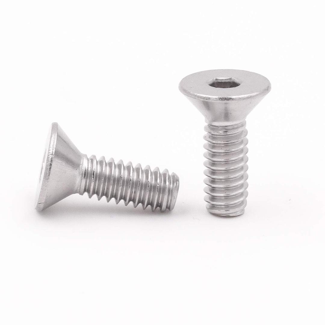 KINJOEK 100 Packs 1/4-20 x 3/4 Inch Flat Head Socket Cap Screws, Allen Hex Drive Countersunk Bolts, 304 Stainless Steel 18-8, Full Thread, Bright Finish, Heavy Duty Hex Machine Screws