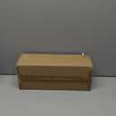 Natural Yellow Travertine Wall Lamp, 12"H Long Linear Stone Wall Sconce with Stone Lampshade Wooden Base, Mid Century Modern Wall Sconces for Dining Room Bedroom Living Room Hallway (Indoor Use)