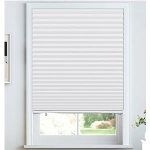 LazBlinds No Tools No Drill Cordless Lift Cut to Size Pleated Paper Blinds for Windows, Light Filtering Clip On Self Adhesive Temporary Window Blinds for Home(36" W x 72" H x 6 Pack, White)