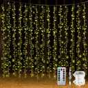 Unittype 15 Pcs 6.6 ft 300 LED Fake Ivy Vines Window Curtain String Light for Bedroom, Artificial Hanging Ivy Vines Plant Garland with Light for Wall Garden Outdoor Indoor Decor(Ivy Leaf)