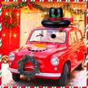 Sosation 2 Set Christmas Winter Golf Cart Decorations 39'' Inflatable Snowman Hat with Face Decal Funny Winter Outdoor Decoration Blow up Car Parade Accessories for Holiday Auto Vehicle Yard Garden