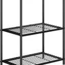 3Tier Adjustable HeightStorage Shelves Black Metal Shelf Organizer, Wire Shelving Unit and Storage, Standing Storage Rack for Kitchen, Pantry, Garage, Room, Basement(black, 3-Shelf No wheels)