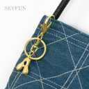 3 x Gold Letter Keychain for Women Cute Small Initial Keychain Charms for Purses Bags Handbags Wallet Backpack Accessories, Gold W